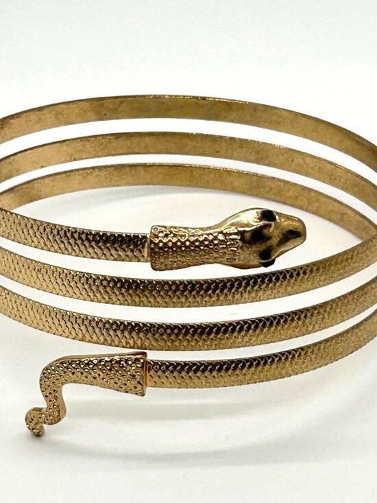Jewelry - Gold-tone Snake Arm Cuff Spiral Wrap Bracelet Cleopatra Egyptian Medusa Costume